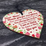 Mum Gift Mother's Day Gift Mother's Day Card Wooden Heart Sign