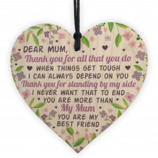 Mother's Day Gift Wooden Heart Mum Gifts Mum Birthday Gift