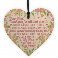 Mother's Day Gift Wooden Heart Nan Gifts Nan Birthday Gifts 