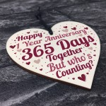 1st Anniversary Gift First Anniversary Wood Heart Husband Wife