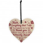 Thank You Mum Gift Mothers Day Gift Wooden Heart Mum Birthday