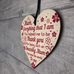 Thank You Mum Gift Mothers Day Gift Wooden Heart Mum Birthday