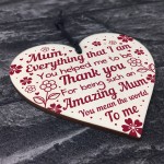 Thank You Mum Gift Mothers Day Gift Wooden Heart Mum Birthday