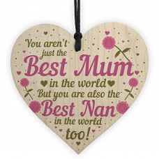 Cute Mother's Day Gift Card Wooden Heart Mum Gifts Nan Gifts 