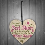 Cute Mother's Day Gift Card Wooden Heart Mum Gifts Nan Gifts 