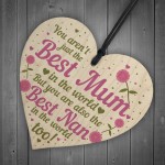 Cute Mother's Day Gift Card Wooden Heart Mum Gifts Nan Gifts 