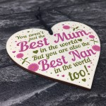 Cute Mother's Day Gift Card Wooden Heart Mum Gifts Nan Gifts 