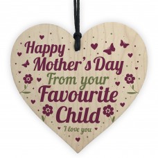 Funny Mothers Day Gift Humour Favourite Child Mum Son Gift Heart