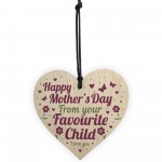 Funny Mothers Day Gift Humour Favourite Child Mum Son Gift Heart
