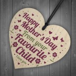 Funny Mothers Day Gift Humour Favourite Child Mum Son Gift Heart