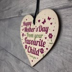 Funny Mothers Day Gift Humour Favourite Child Mum Son Gift Heart