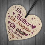 Joke Mothers Day Gift Wood Heart Mother Daughter Gifts Humour 