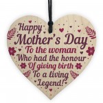 Funny Humour Mothers Day Gift Card Wood Heart Mum Daughter Gift