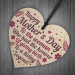 Funny Humour Mothers Day Gift Card Wood Heart Mum Daughter Gift