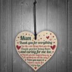 Cute Mothers Day Gift Wooden Heart Thank You Gift For Mum 