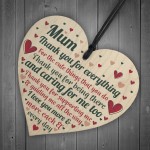 Cute Mothers Day Gift Wooden Heart Thank You Gift For Mum 