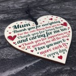 Cute Mothers Day Gift Wooden Heart Thank You Gift For Mum 
