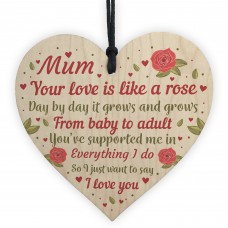 Mum Gifts Wood Heart Mum Birthday Gifts Love Plaques Mothers Day