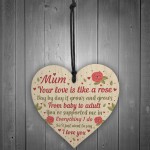 Mum Gifts Wood Heart Mum Birthday Gifts Love Plaques Mothers Day