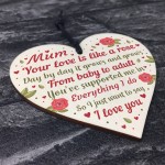 Mum Gifts Wood Heart Mum Birthday Gifts Love Plaques Mothers Day