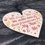 Cute Nan Gift Wood Heart Mothers Day Gift For Nan Birthday Gift 