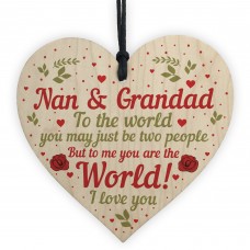 Special Nan And Grandad Gift Wooden Heart Grandad Nan Birthday 
