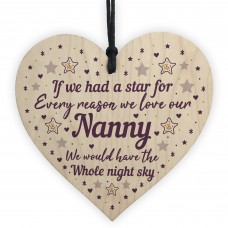 Cute Nanny Heart Wood Sign Mothers Day Gift Nanny Birthday Gifts