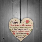 Nan Gifts Wood Heart Nan Birthday Gifts Love Plaque Mothers Day