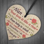 Nan Gifts Wood Heart Nan Birthday Gifts Love Plaque Mothers Day