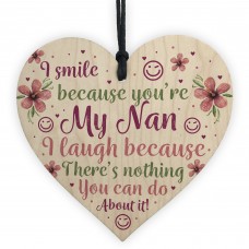 Funny NAN Gift Wooden Heart Mothers Day Gift For Nan Birthday