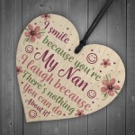 Funny NAN Gift Wooden Heart Mothers Day Gift For Nan Birthday