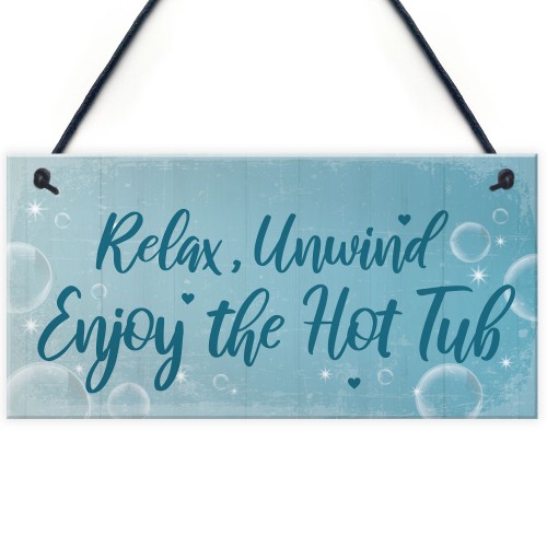 HOT TUB SIGN Hanging Plaque Hot Tub Rules Sign Garden Plaque