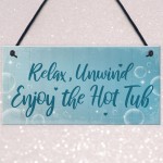 HOT TUB SIGN Hanging Plaque Hot Tub Rules Sign Garden Plaque