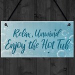 HOT TUB SIGN Hanging Plaque Hot Tub Rules Sign Garden Plaque