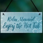 HOT TUB SIGN Hanging Plaque Hot Tub Rules Sign Garden Plaque