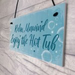 HOT TUB SIGN Hanging Plaque Hot Tub Rules Sign Garden Plaque