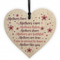 Mother's Day Gift Mother's Day Card Wooden Heart Gift For Mum 
