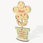 Cute Mum Gift Mothers Day Gift Wood Flower Gift For Mum Birthday