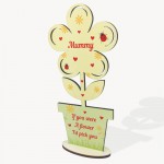 Cute Mothers Day Gift Mummy Plaque Wooden Flower Gift For Mummy