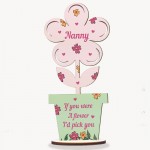 Mum Mothers Day Gift For Nanny Wooden Flower Nanny Gifts