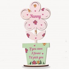 Mum Mothers Day Gift For Nanny Wooden Flower Nanny Gifts