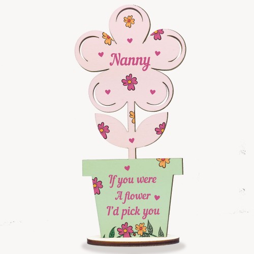 Mum Mothers Day Gift For Nanny Wooden Flower Nanny Gifts