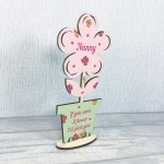 Mum Mothers Day Gift For Nanny Wooden Flower Nanny Gifts