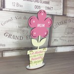 Mothers Day Flower Wood Gift For Mum Birthday Gift For Her