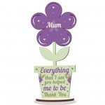 Thank You Gift Wood Flower Mum Birthday Gift Mother Daughter