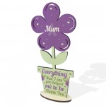 Thank You Gift Wood Flower Mum Birthday Gift Mother Daughter