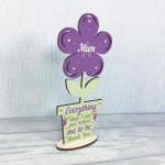 Thank You Gift Wood Flower Mum Birthday Gift Mother Daughter