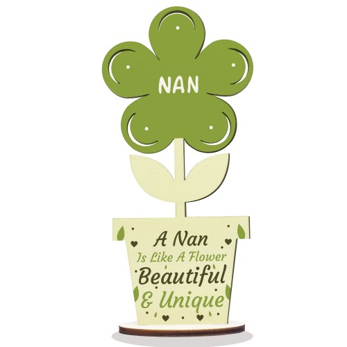 Nan Wooden Flower Mothers Day Gift Nan Birthday Gift LOVE