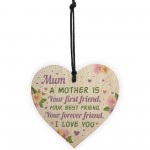 Mothers Day Gift Wood Heart Mum Birthday Card Best Friend Gift 
