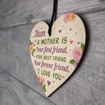Mothers Day Gift Wood Heart Mum Birthday Card Best Friend Gift 